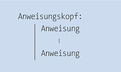 Struktur einer mehrzeiligen Anweisung