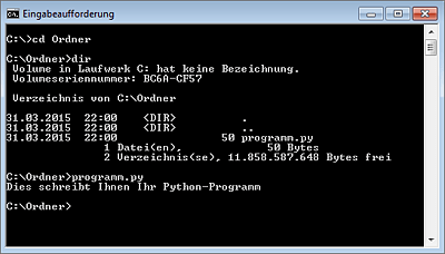 Ausführen eines Python-Programms unter Windows