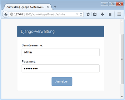 Djangos Login zum Administrationsbereich