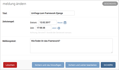 Editieren einer Meldung