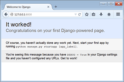 Ausgabe des noch leeren Projekts im Browser