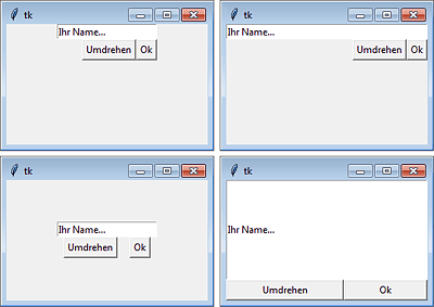 Die Layoutanweisungen fill und expand